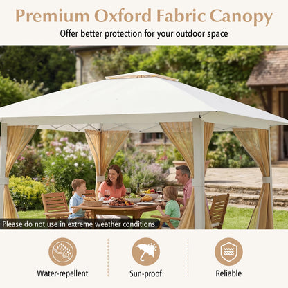 Pop up Gazebo, UPF50+ Sun-Protective Height Adjustable Pavilion Canopy Tent