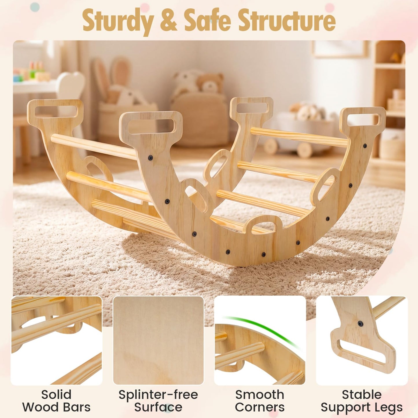 3 in 1 Montessori Kids Climbing Rocker