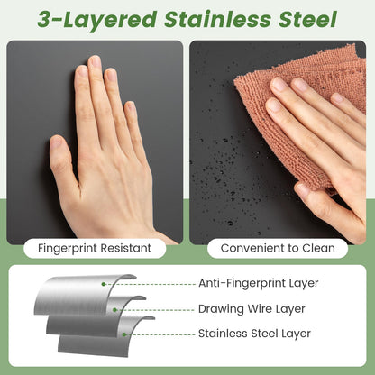 56L Stainless Steel Trash Can Touchless Recycling Garbage Bin