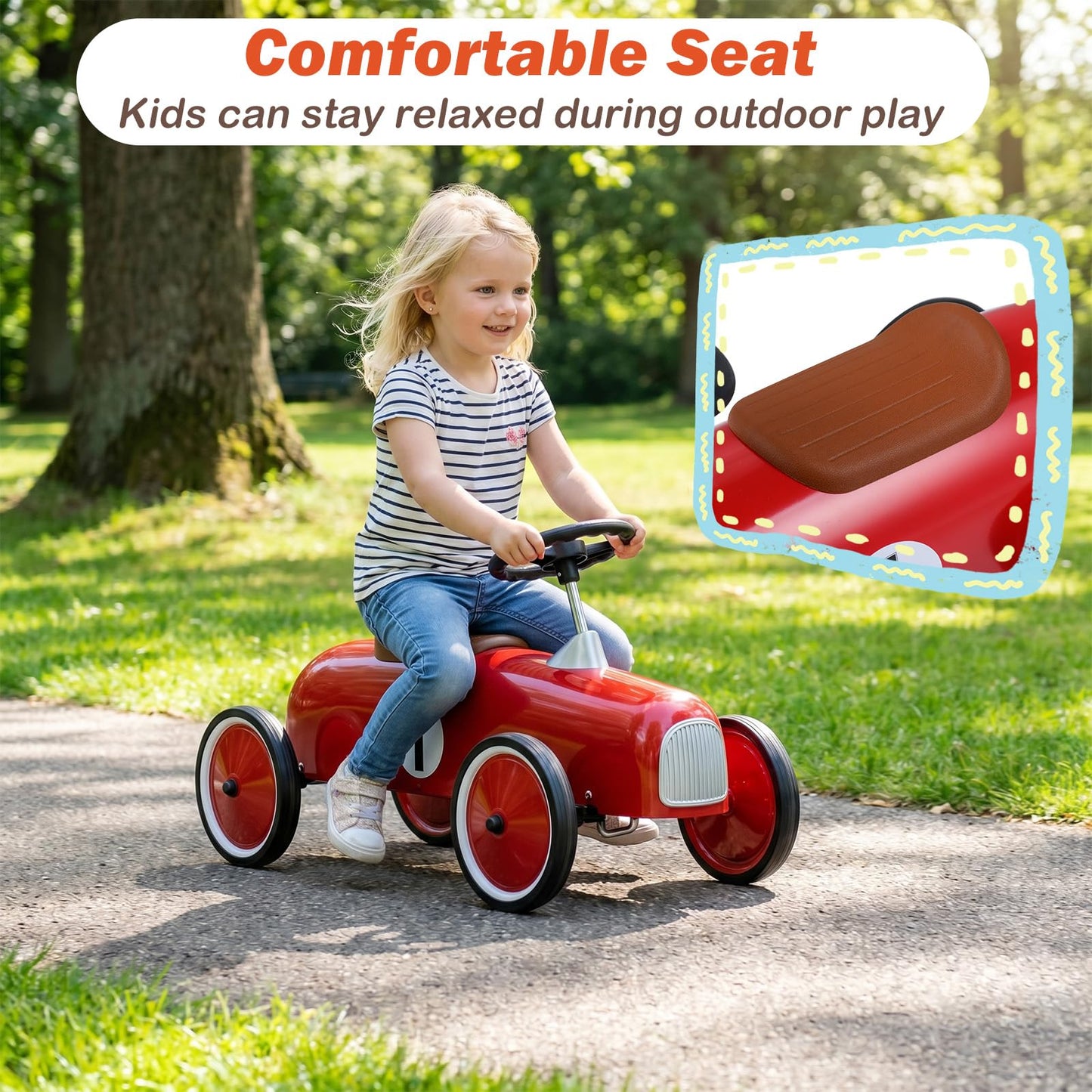 Ride on Car, Toddler Foot to Floor Sliding Walker with 50° Safety Angle Limit