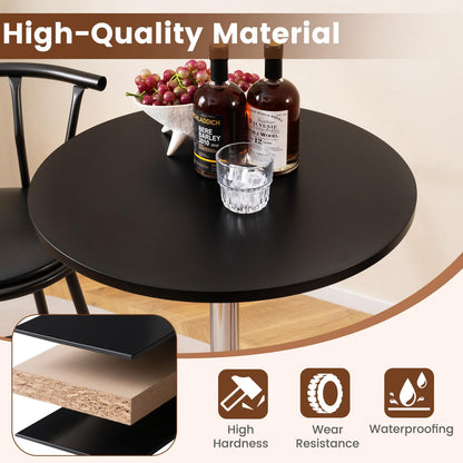 60cm Counter Bistro Pub Tables with Fixed Tabletop for Home Kitchen Café
