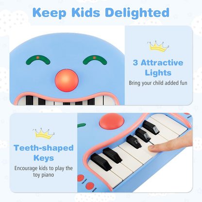 13-Key Kids Piano Keyboard Interactive Toy Digital Piano with Smiling Face