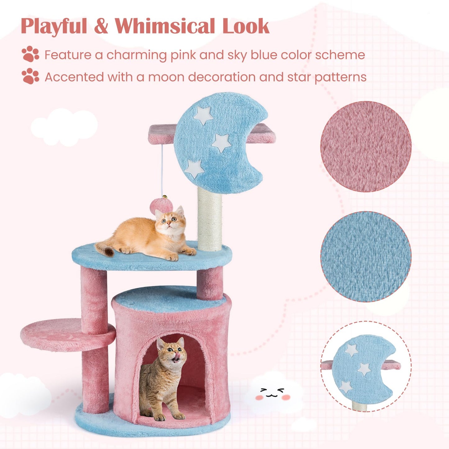 Cat Tree, Multi-Layer Cats Tower with Perch, Condo