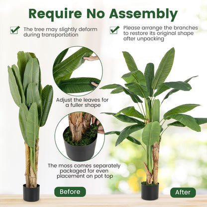 Bird of Paradise Artificial Plant Faux Banana Leaf Tree
