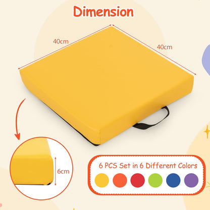 6 PCS Square Kids Seat Cushions with Handle