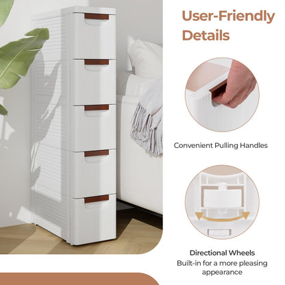 3/4/5-Drawer Narrow Storage Cabinet for Small Space