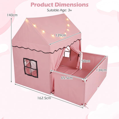 Kids Play Tent with Playpen, Star Lights, Cushion Mat