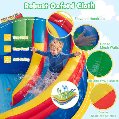 Inflatable Water Park, Kids Bouncy Castle with Splash Pool, Water Cannon