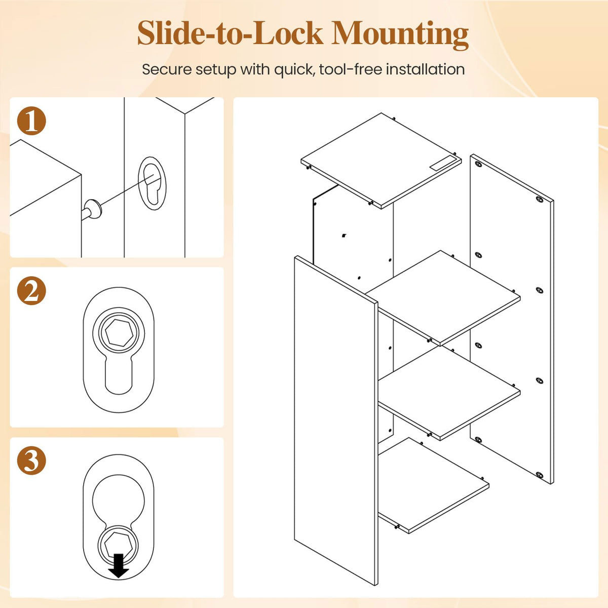 3/4/6/9-cube Bookcase, Space-Saving