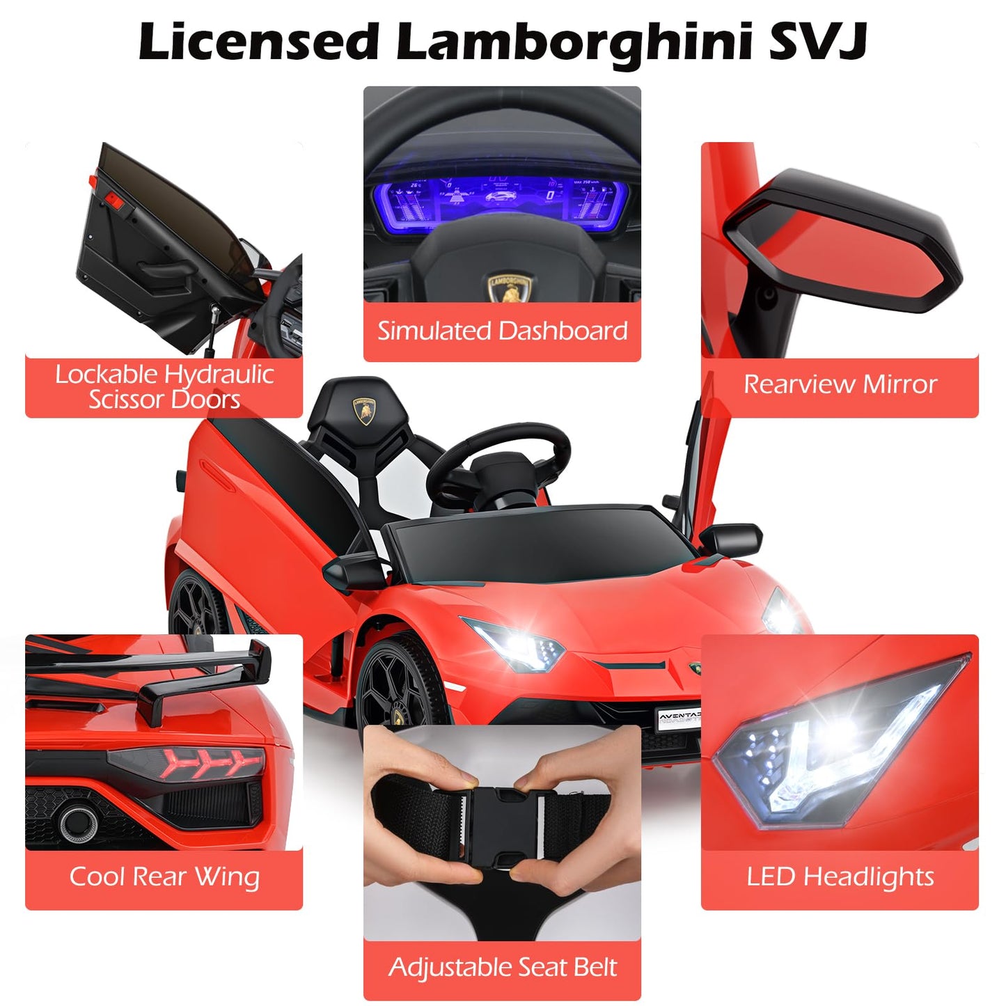 12V Licensed Lamborghini Kids Ride on Car with Remote Control