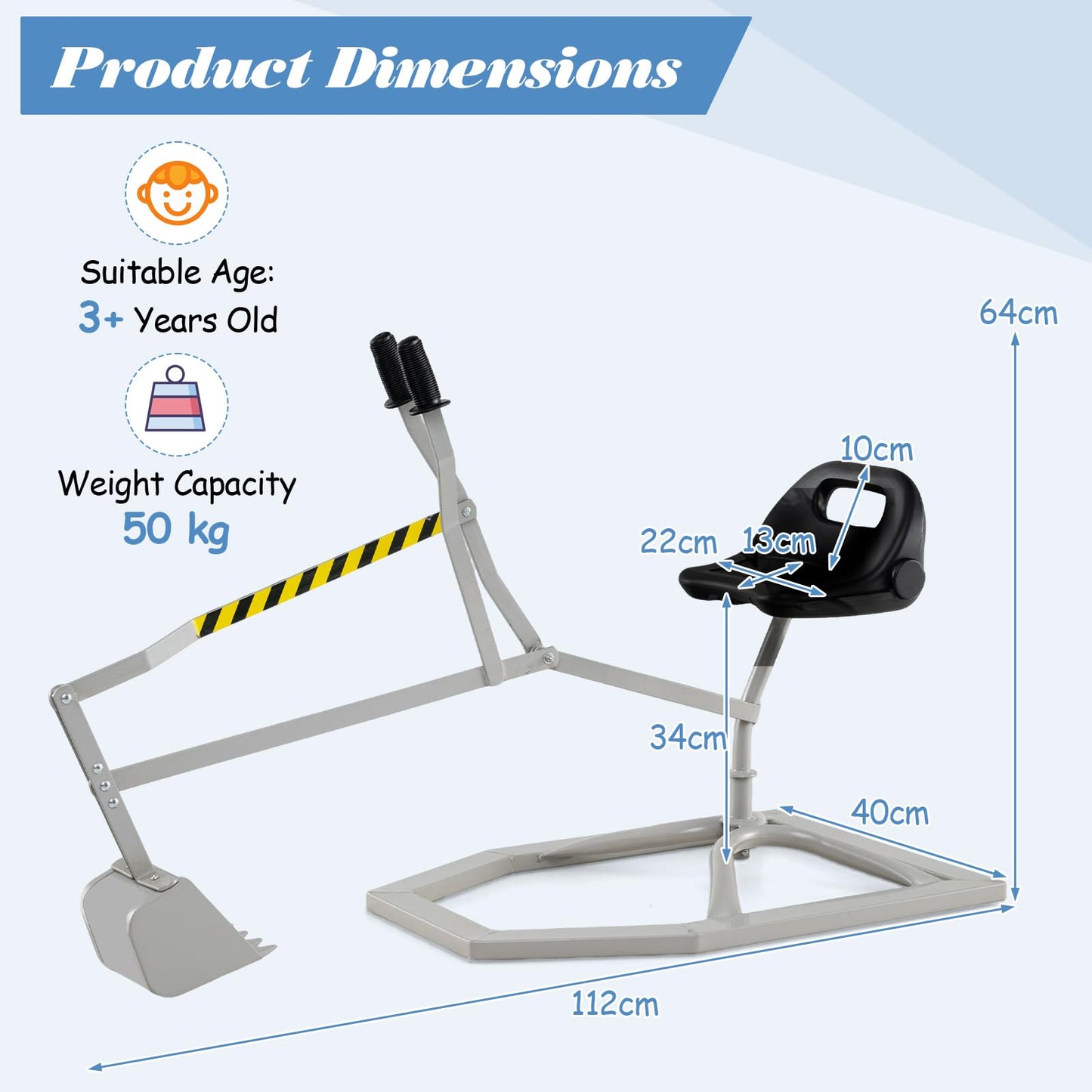 Kids Sand Digger Outdoor Toy Excavator for Sand Dirt Snow