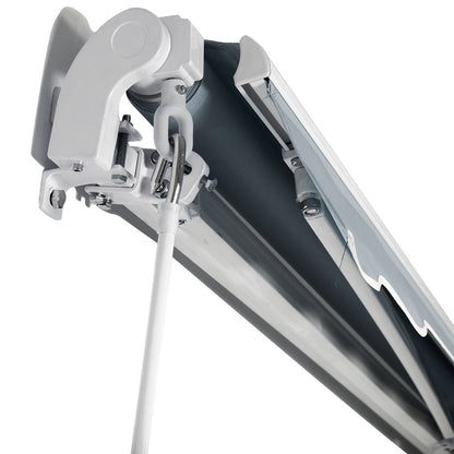 Aluminum Patio Sun Shade with Crank Handle and Water-Resistant Polyester
