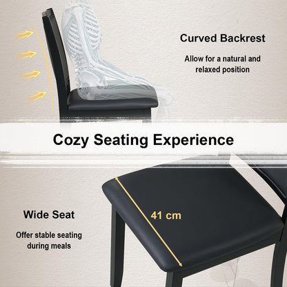 Dining Chairs, Faux Leather Upholstered Kitchen Chairs with Padded Seat