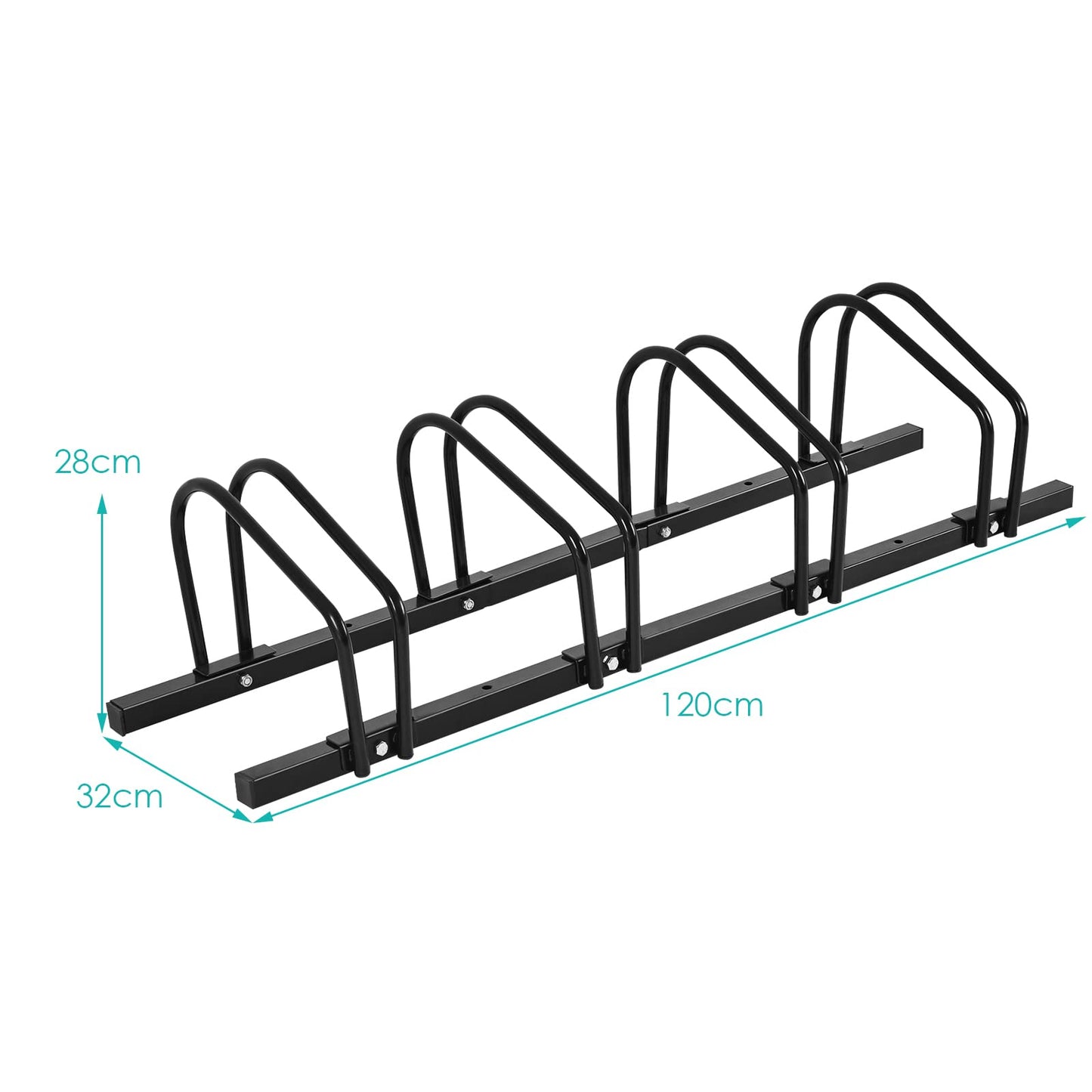 4 Bike Rack, Steel Bicycle Floor Parking Stand