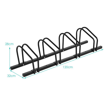 4 Bike Rack, Steel Bicycle Floor Parking Stand