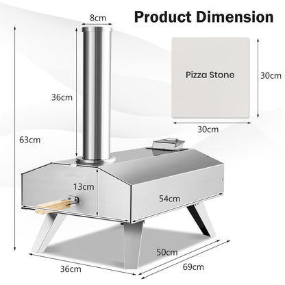 Multi Fuel Portable Pizza Maker with Pizza Ston