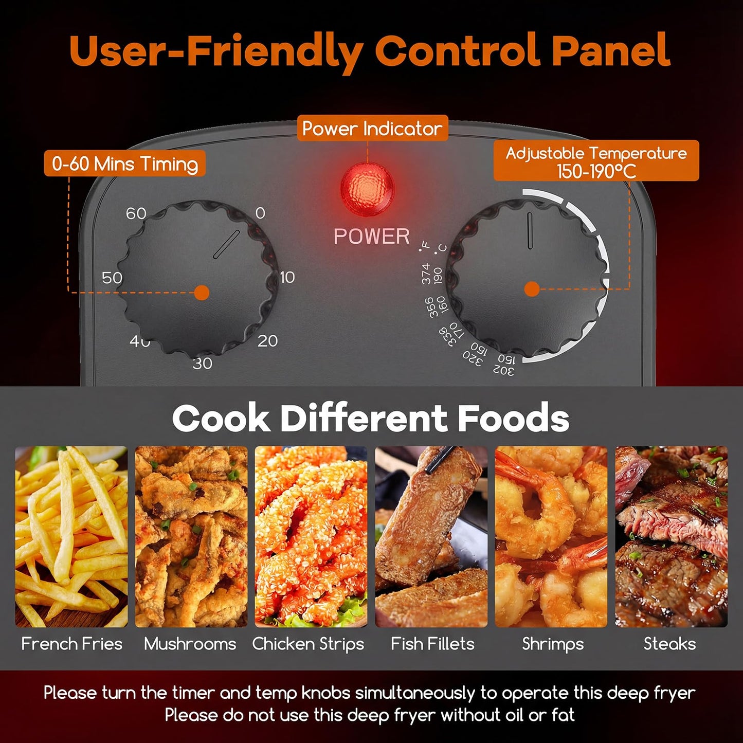 3L/5L Deep Fat Fryer, 2000W Electric Deep Fryer with 1/3 Removable Basket