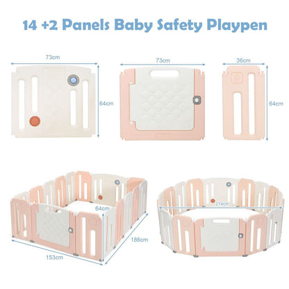 Plastic Infants Play Pen with Whiteboard and Rotatable Ball