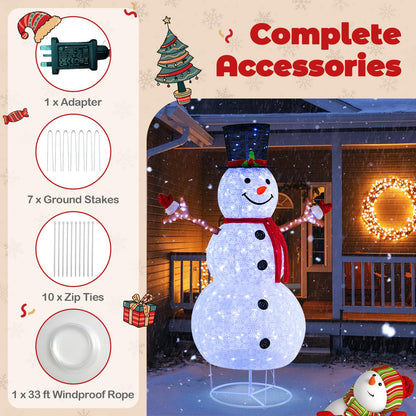 1.8 m Pop-up Christmas Snowman with 200 Cold White LED Lights and Zip Ties