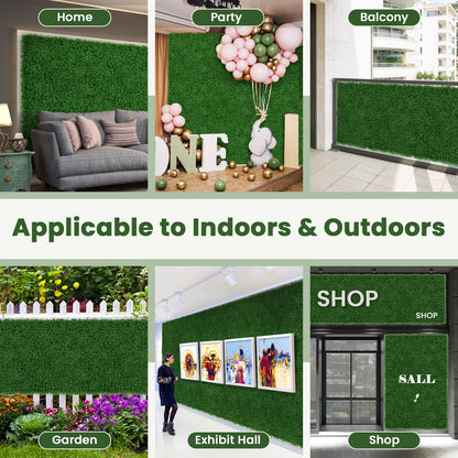 12 Pieces 50 x 50cm Artificial Grass Wall Panels for Garden Yard Balcony Home