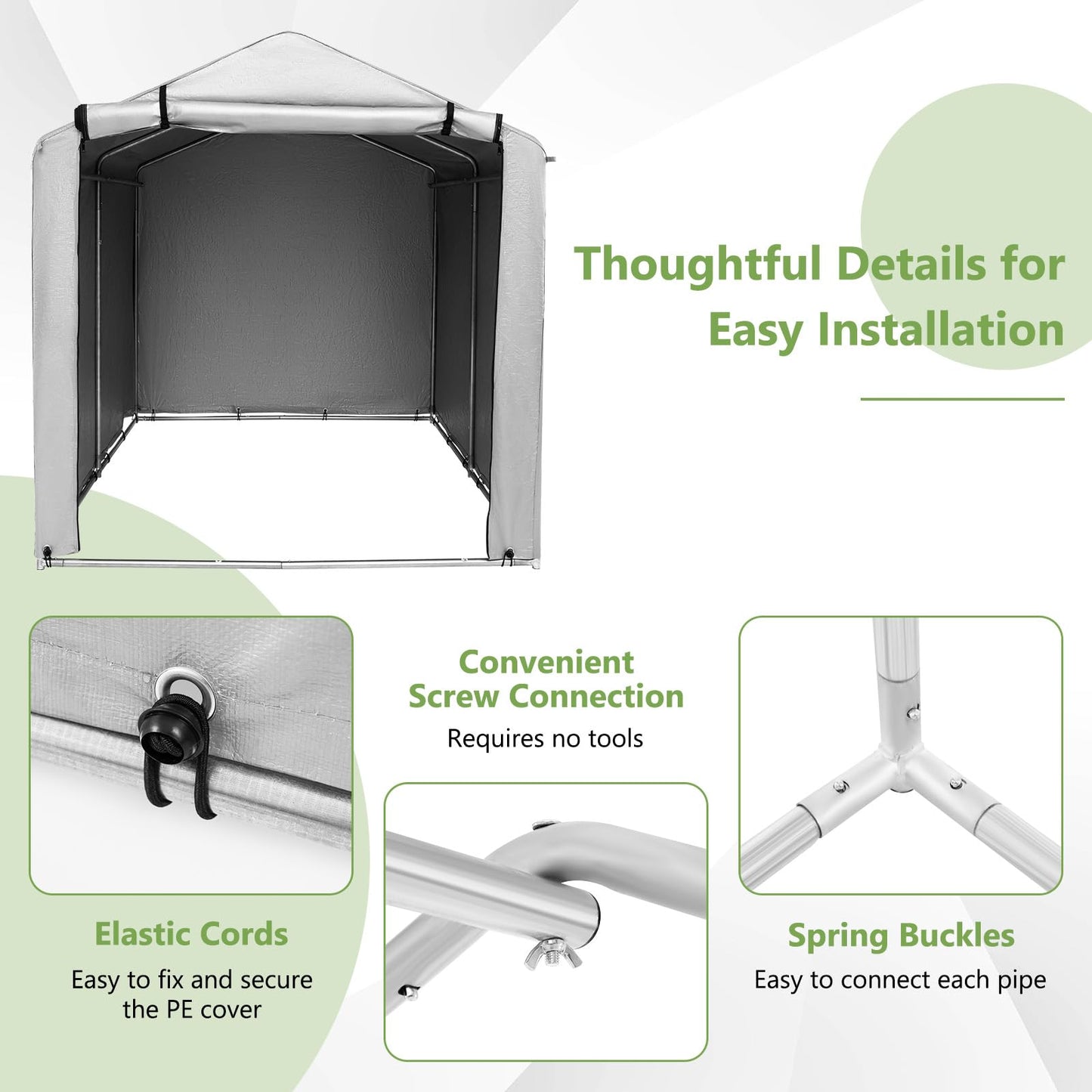 Outdoor Storage Shed Portable Garage Shelter for Bikes