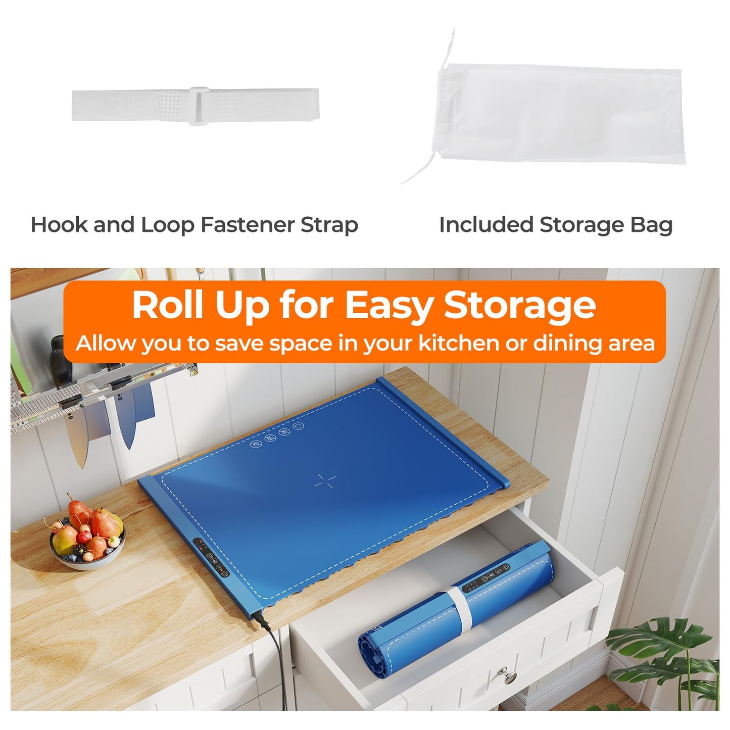 Food Warming Mat with Adjustable Temperature and Timer