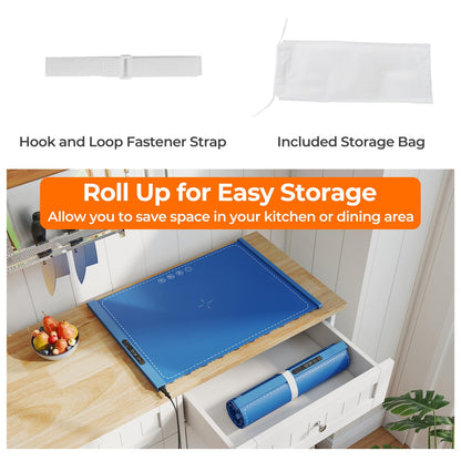 Food Warming Mat with Adjustable Temperature and Timer