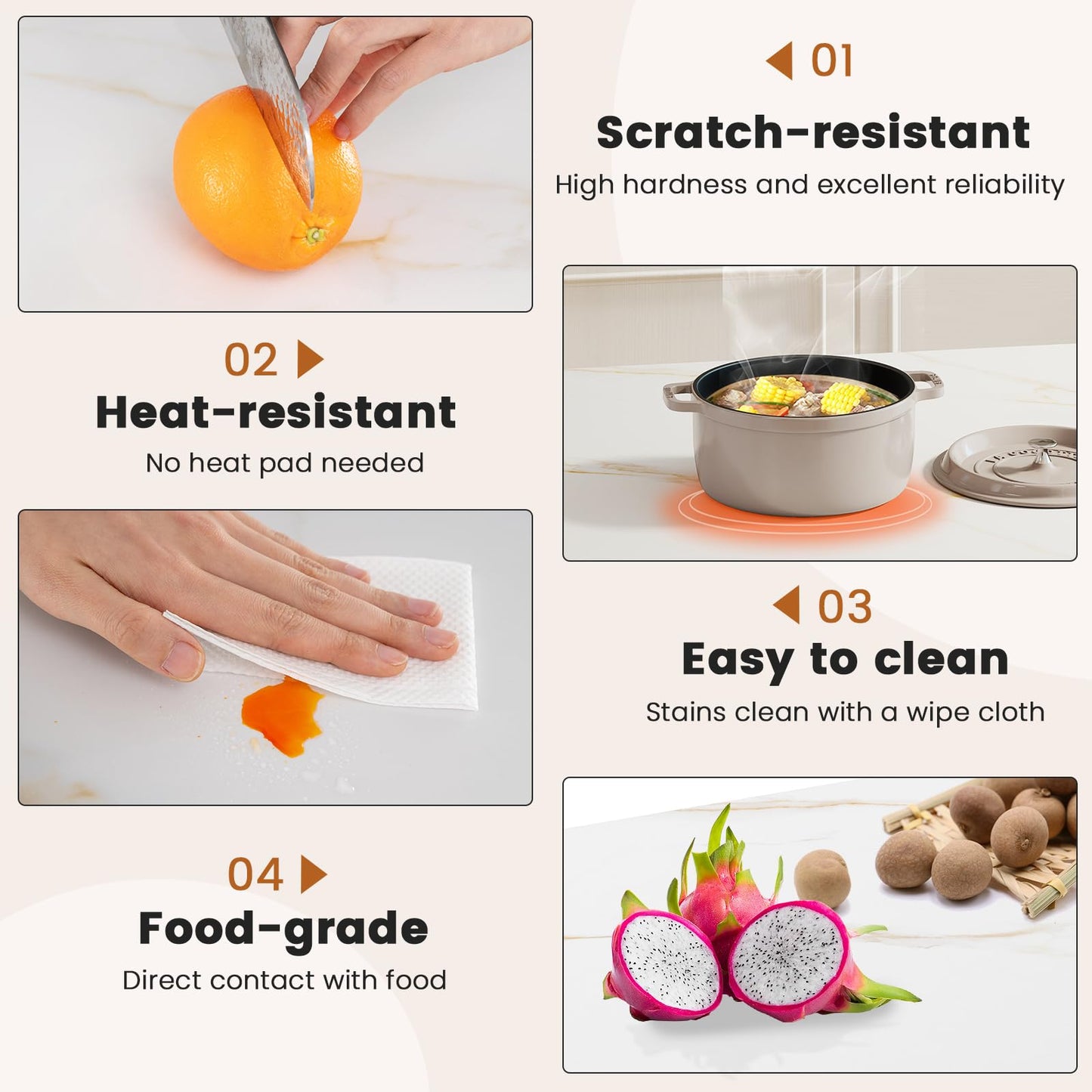 Sintered Stone Dining Table with Metal Frame