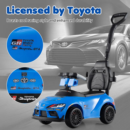 3 in 1 Ride on Push Car, Licensed Toyota Stroller Sliding Walking Car with Handle