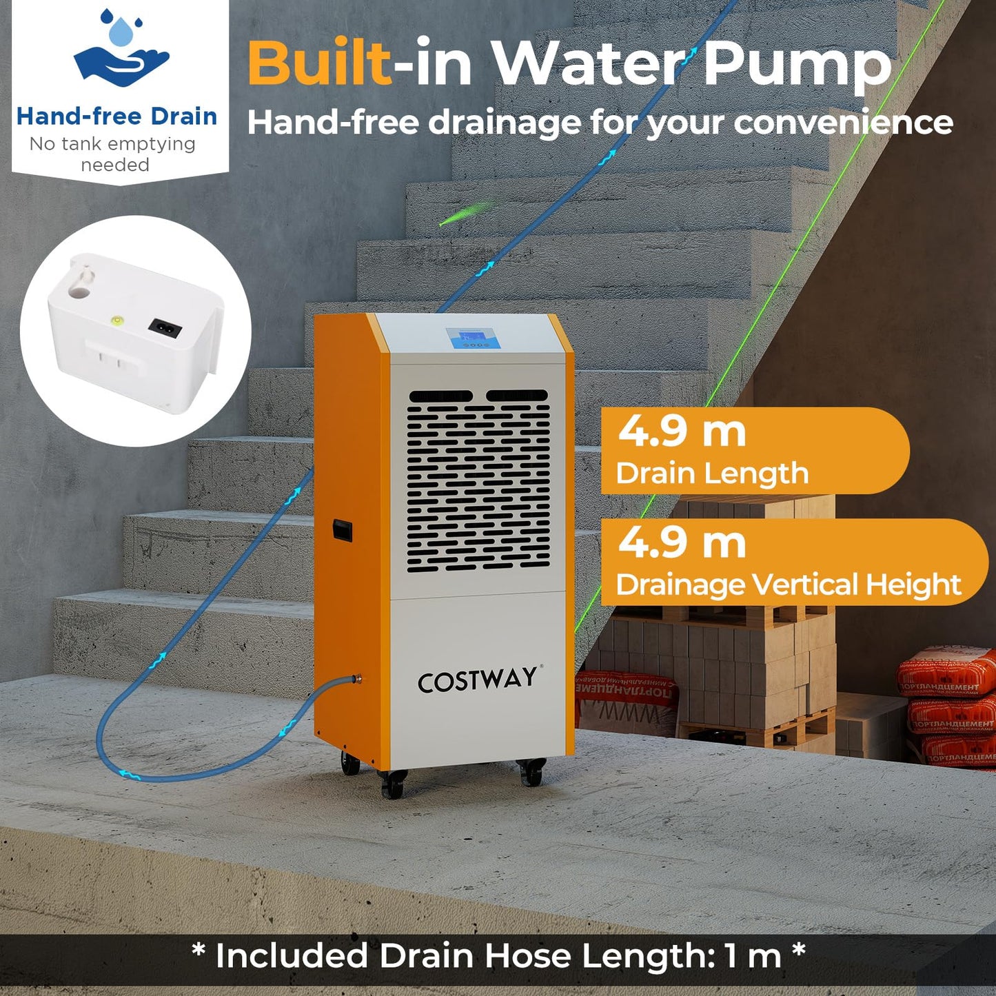 110L/Day Commercial Dehumidifier, 600m² Coverage Industrial Air Dehumidifiers Building Dryer