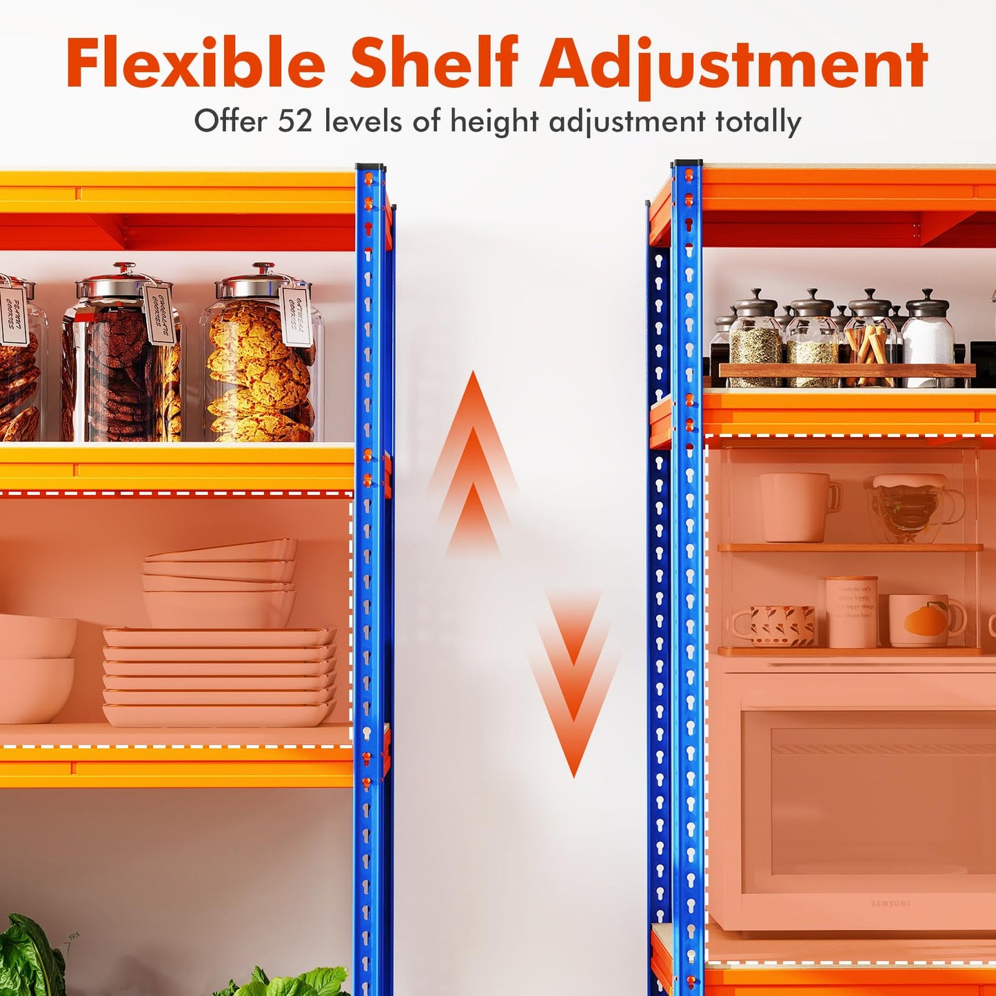 4 Tier Garage Shelving Unit, 180 x 61 x 203cm Boltless Storage Rack