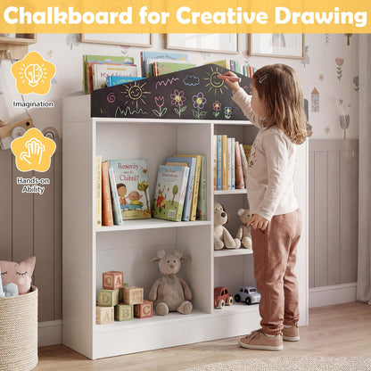 Wooden Book & Toy Storage Organizer, House Shaped Children Bookcase