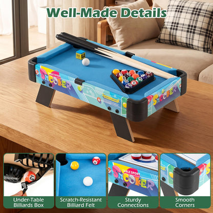 4 in 1 Combo Game Table Set, Wooden Kids Gameplay Tabletop