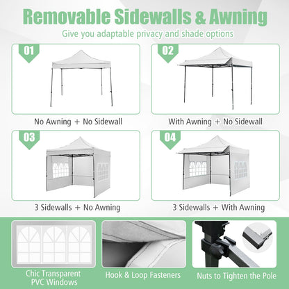 3m x 3m Pop up Canopy Tent, Outdoor Gazebo Instant Canopy