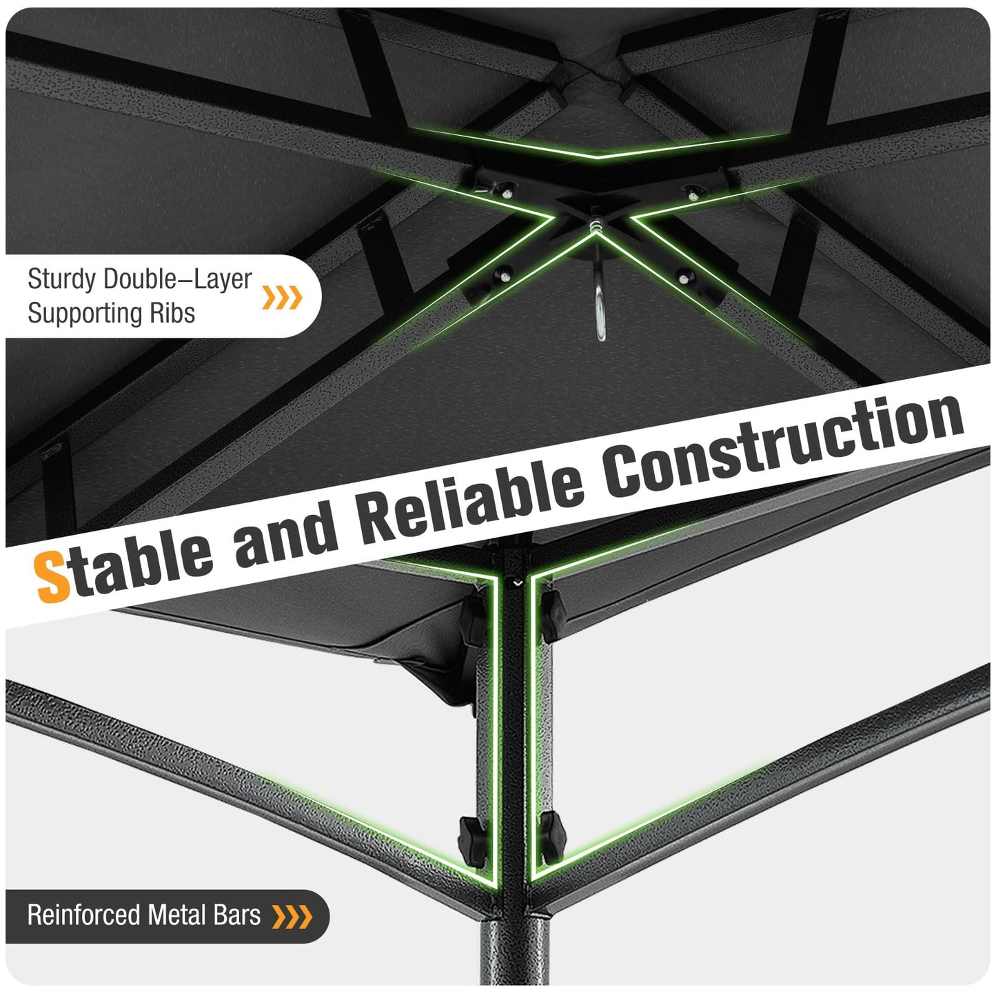 Fire Resistant Waterproof Outdoor BBQ Shelter with 2 Side Shelves