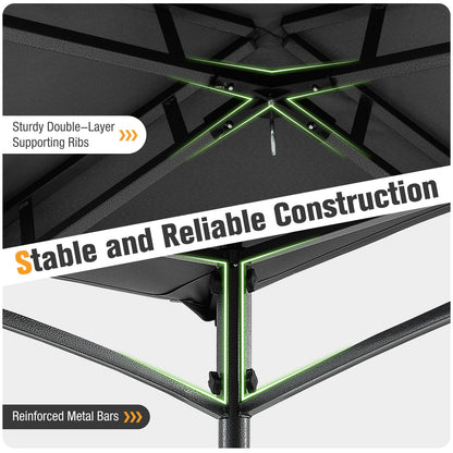 Fire Resistant Waterproof Outdoor BBQ Shelter with 2 Side Shelves