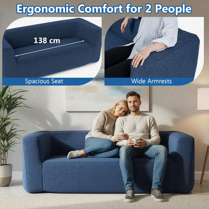 Double Inflatable Couch Portable Blow Up Sofa with Detachable Cover
