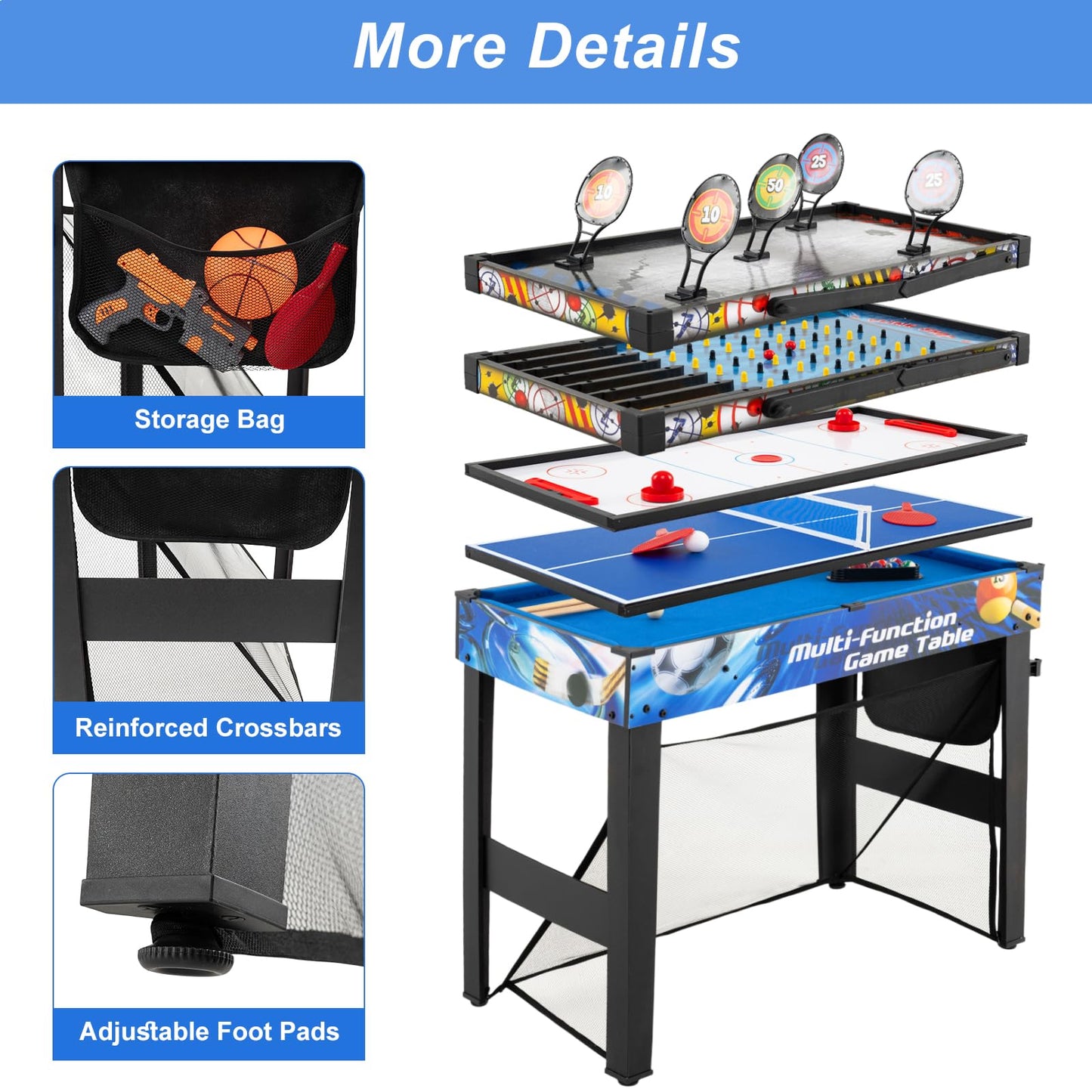 10-in-1 Combo Game Table Set with Storage Bag and Accessories