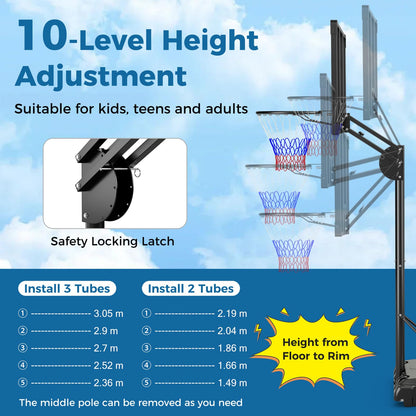 All Weather Basketball Goal System with 2 Wheels