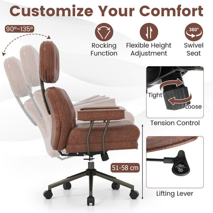 Home Office Chair, Mid Century Modern Suede Fabric Computer Desk Chair