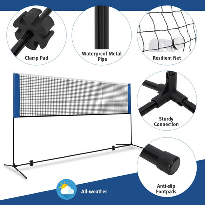 Adjustable Badminton Net Set for Backyard Driveway Beach Portable