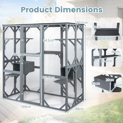 Large Outdoor Cat House, Walk-in Cats Enclosure