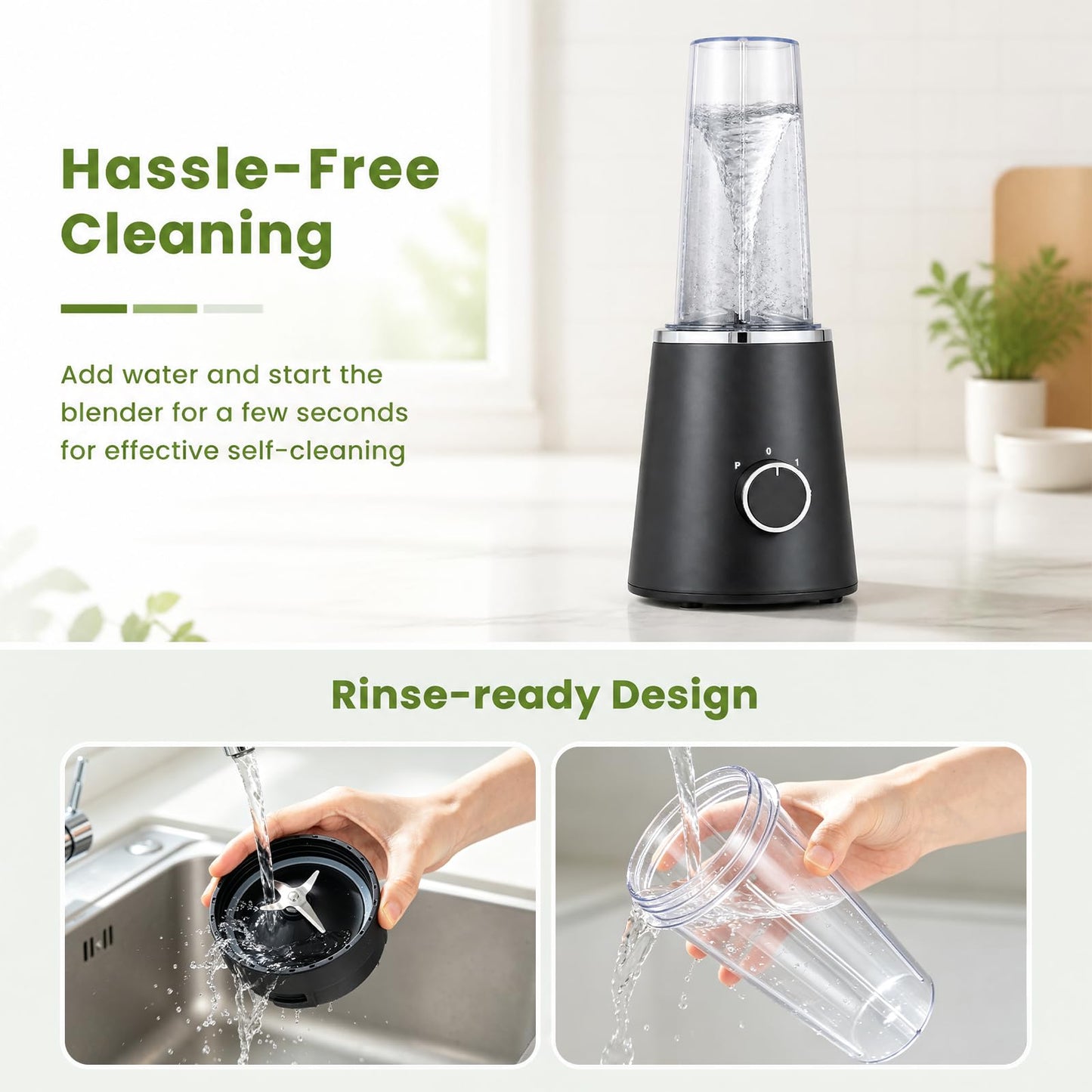 Personal Blender & Smoothie Maker with 600ml BPA-Free Cup & 3 Speed