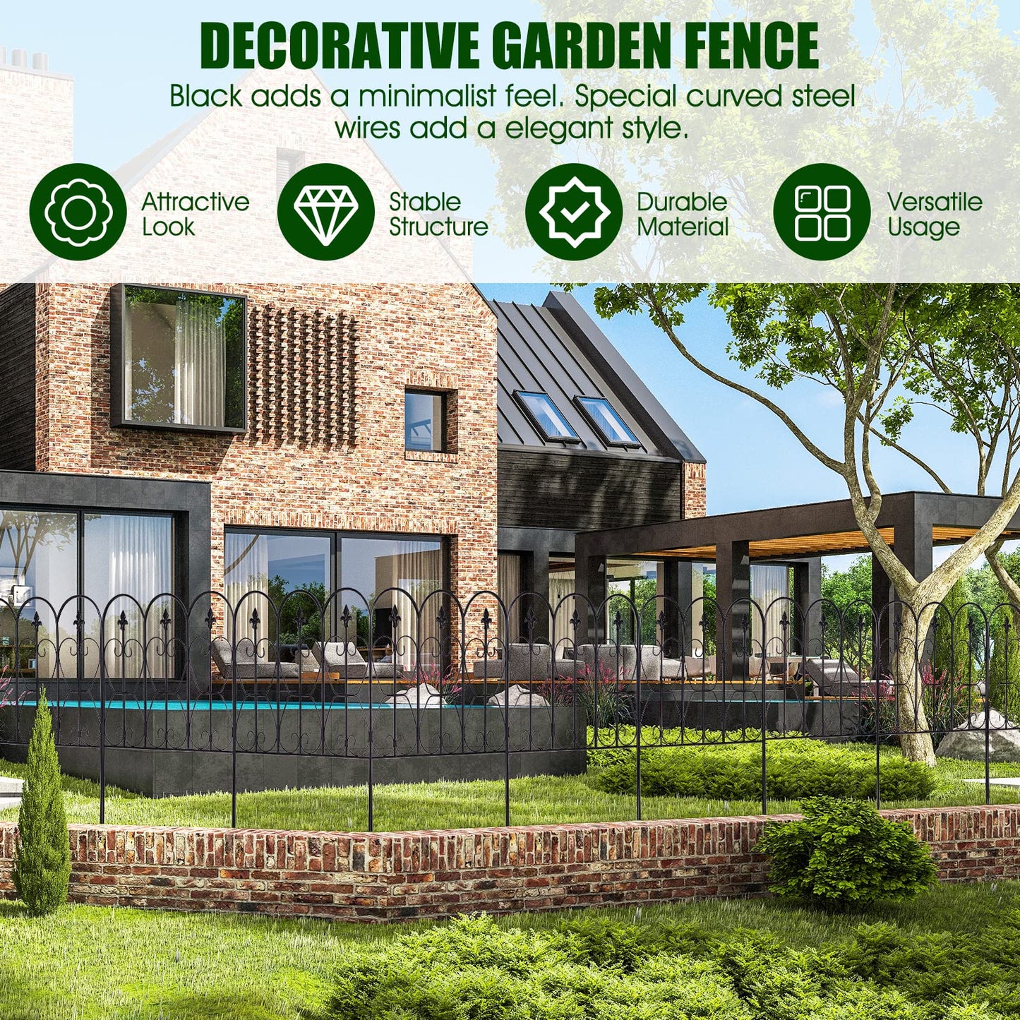 Outdoor Coated Metal Rustproof Landscape Decorative Fencing Panels