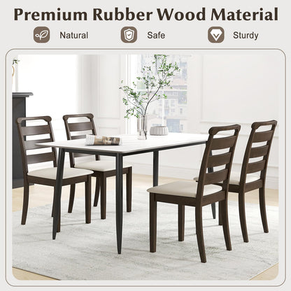 Modern Dining Chair Set of 2 Upholstered Farmhouse Chairs with Rubber Wood Frame