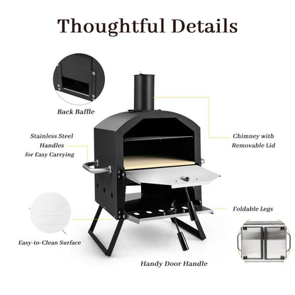 Garden Patio BBQ Grill Pizza Oven for Party Camping