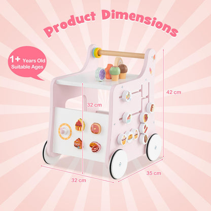 8 in 1 Toddler Push and Pull Learning Activity Center with Teaching Clock