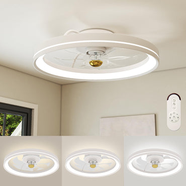 Giantex Ceiling Fan with Light and Remote 6 Fan Speeds 3 Color 3000-6500K Stepless Dimmable