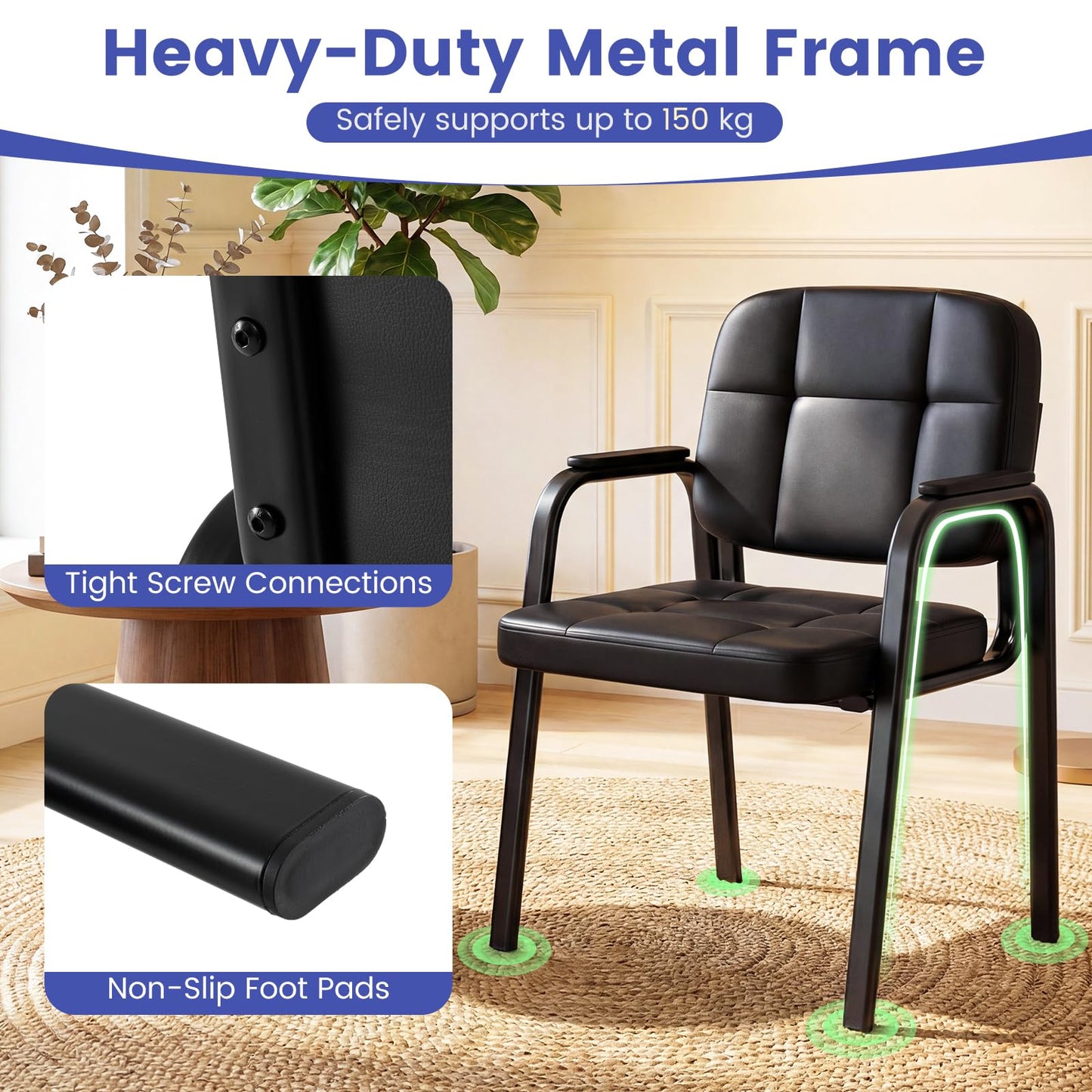 2 PCS Executive Office Chairs, PU Leather Reception Chairs