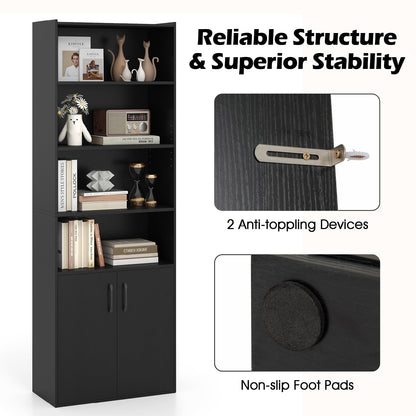 6-tier Modern Style Bookcase with Adjustable Shelves